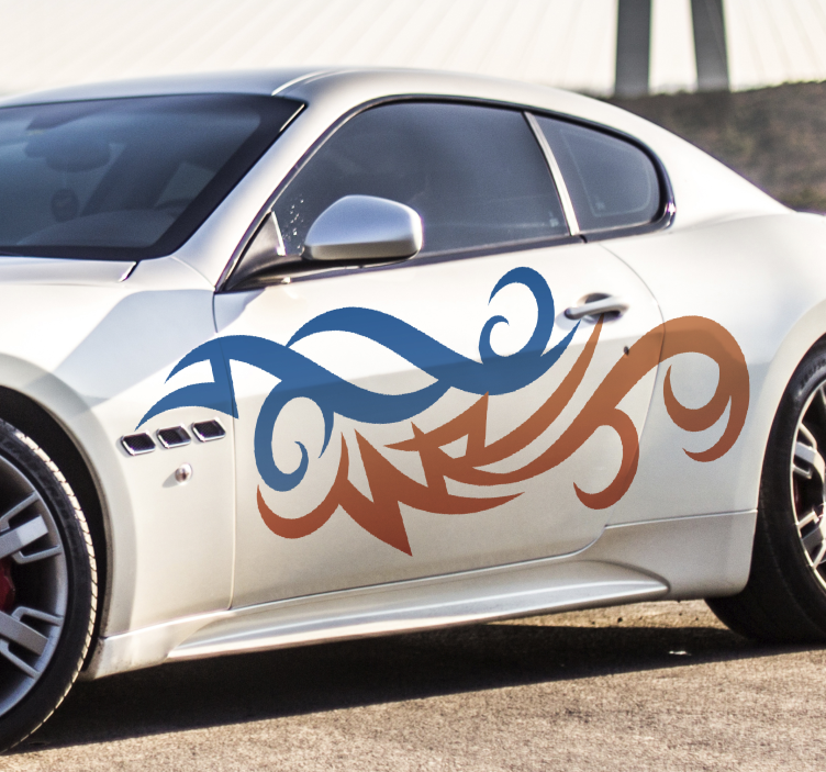 Autocolant tribal cu flăcări colorate - TenStickers