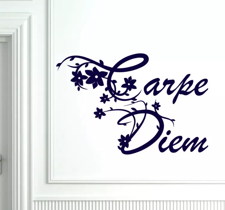 Floral carpe diem sticker de perete - TenStickers
