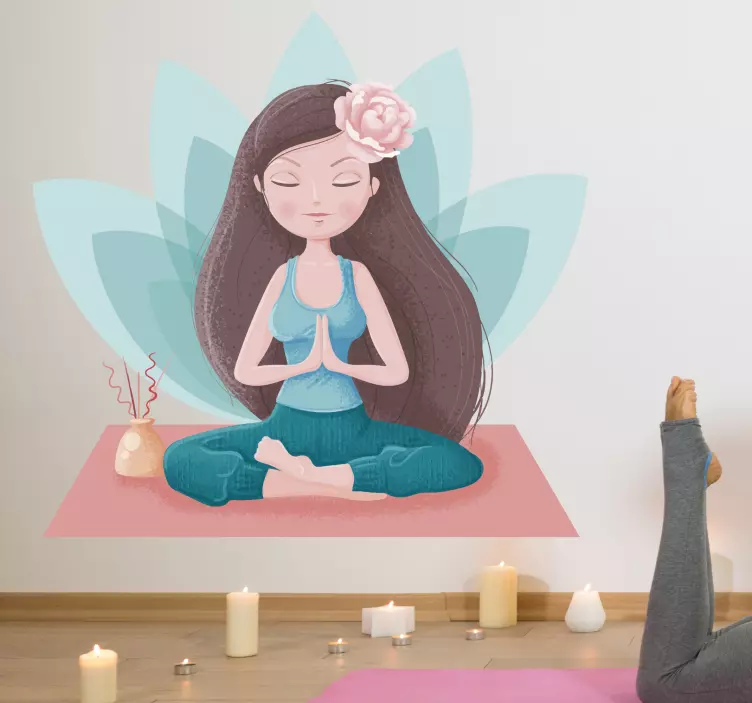 Autocolant de perete relaxare floare de lotus - TenStickers