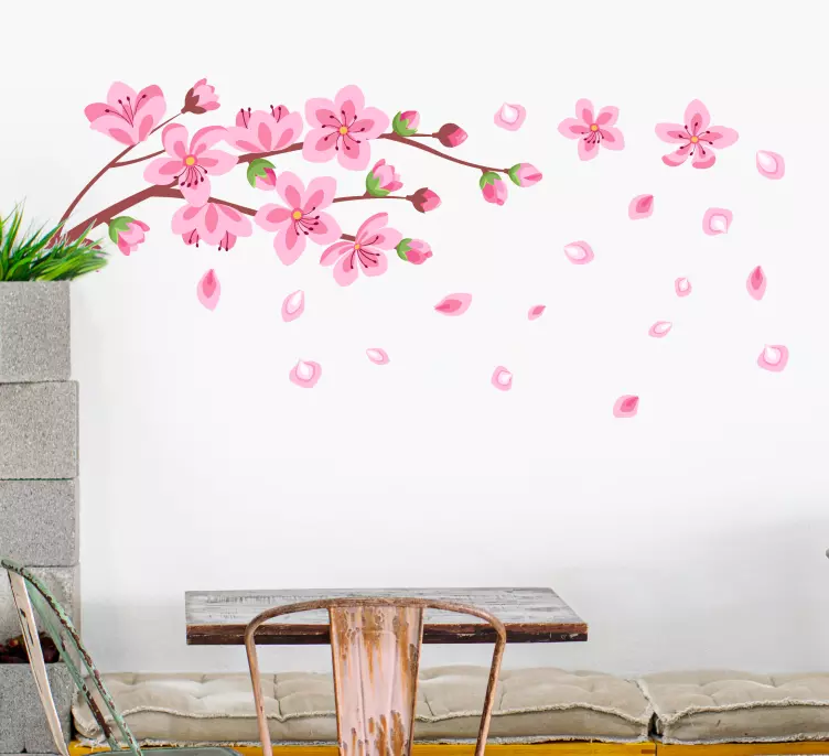 Flori de primăvară flori care zboară autocolant de perete - TenStickers
