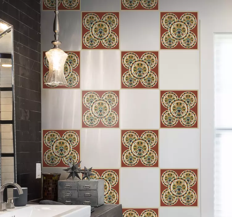 Flori galbene horezu model tigla decal - TenStickers