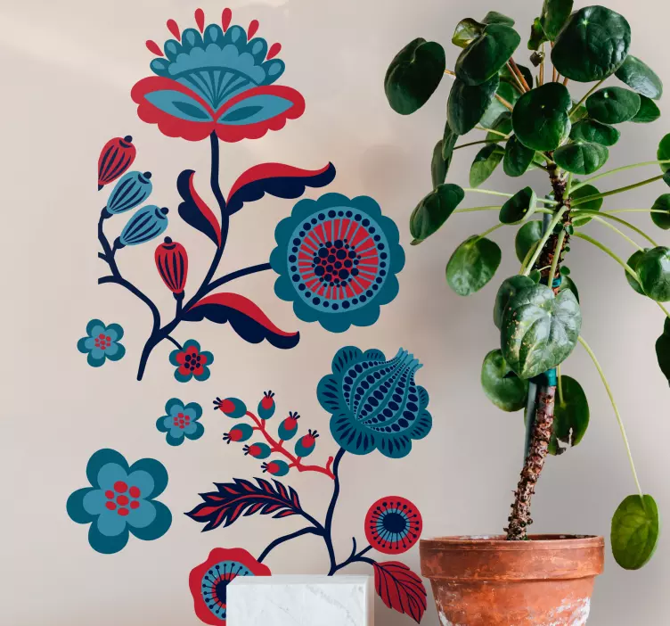 Flori și plante autocolante aranjament floral multicolor - TenStickers