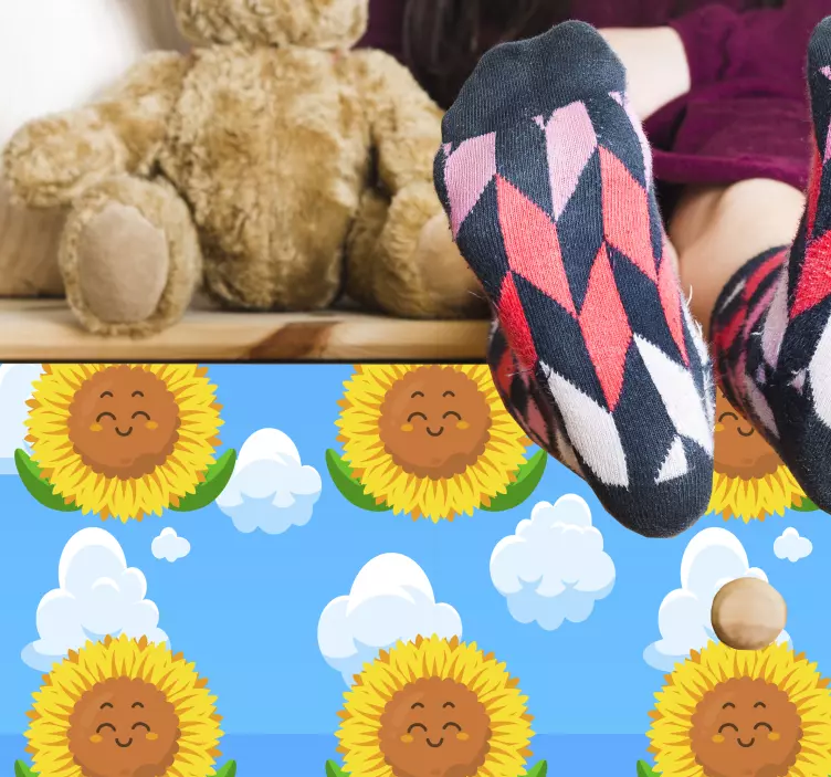 Flori și plante autocolante model vesel cu floarea-soarelui - TenStickers