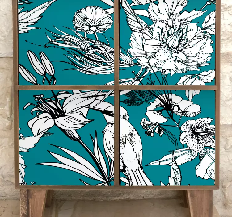 Etichete animale modele florale de păsări - TenStickers