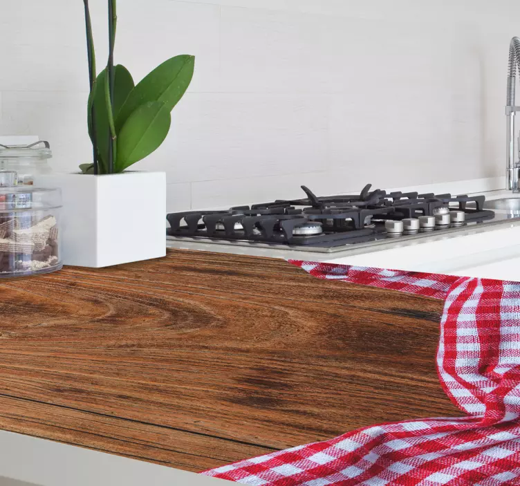 Autocolant cu model de fețe de masă din lemn - TenStickers