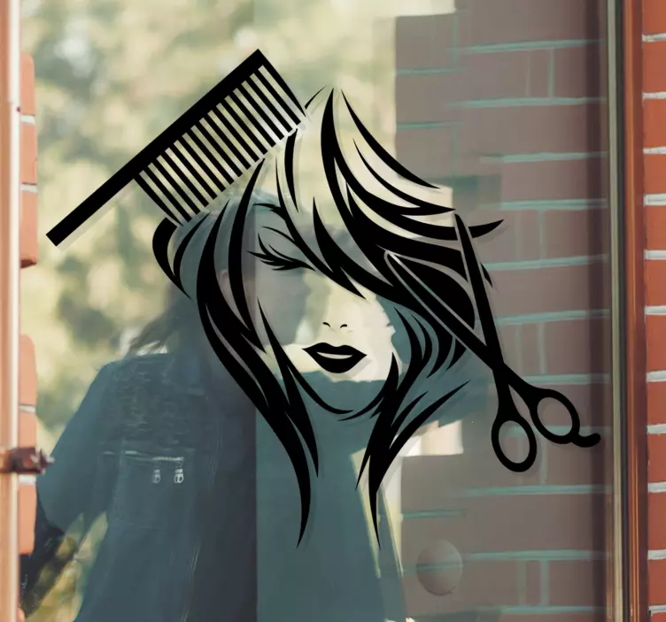 Foarfece pentru salon de înfrumusețare și decalaj fereastră - TenStickers