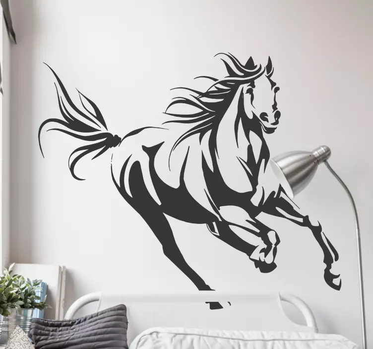 Galloping cal living camera de perete decor - TenStickers