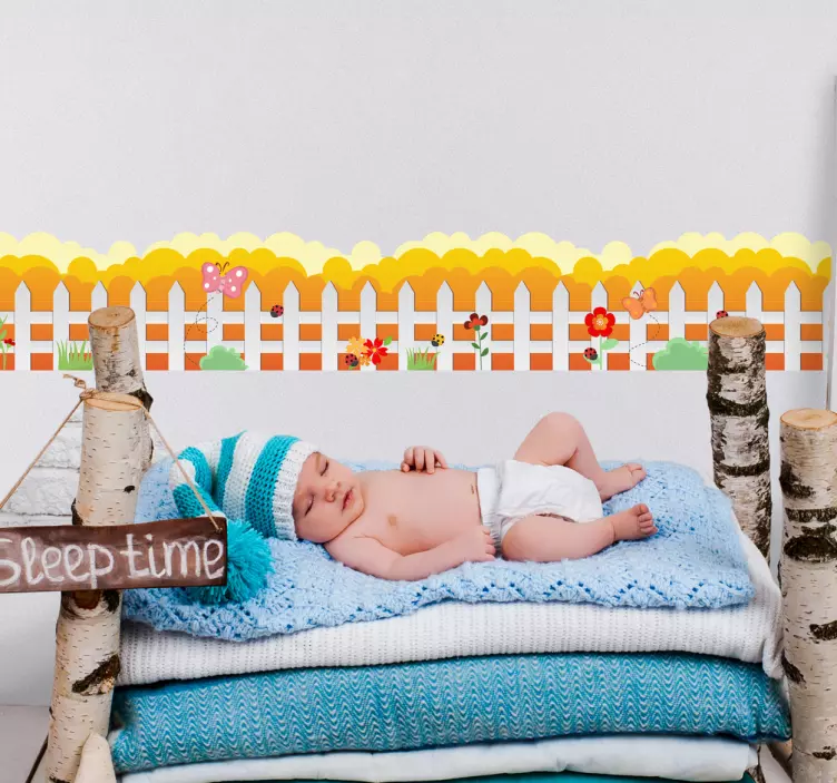 Gard cu flori pe perete - TenStickers