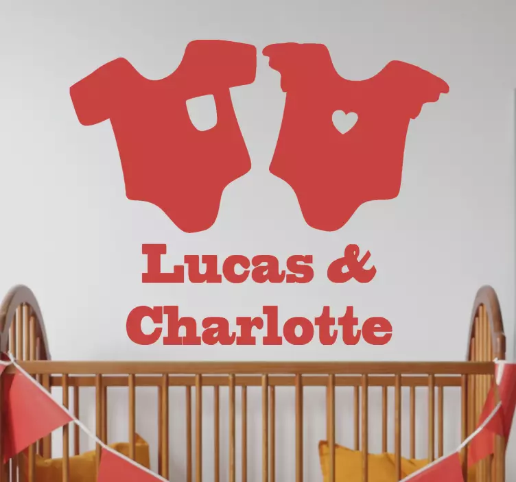 Gemeni cu autocolant de perete pentru nume - TenStickers