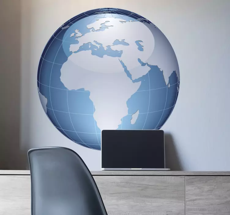 Harta mondială autocolant europa și africa - TenStickers