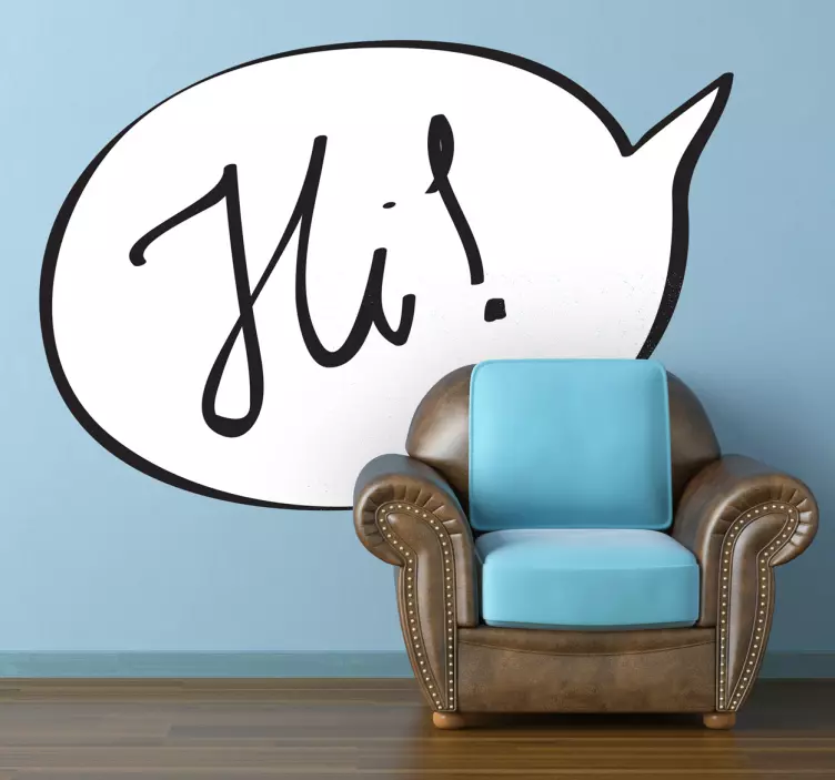 Hi autocolant text comic - TenStickers