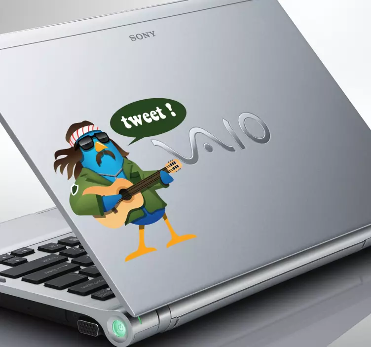 Hippie tweet laptop sticker - TenStickers