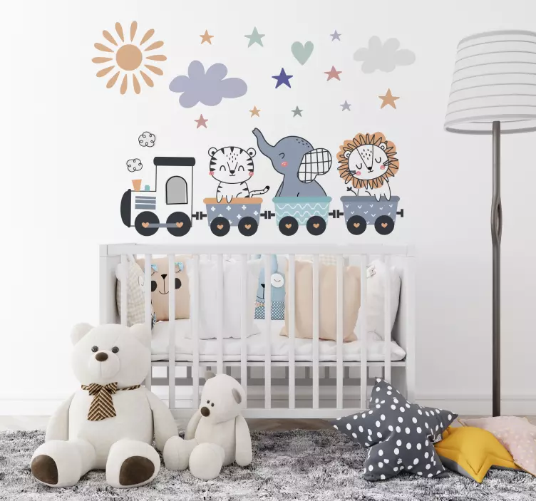 Ilustrații autocolante de perete pentru animale fericite - TenStickers