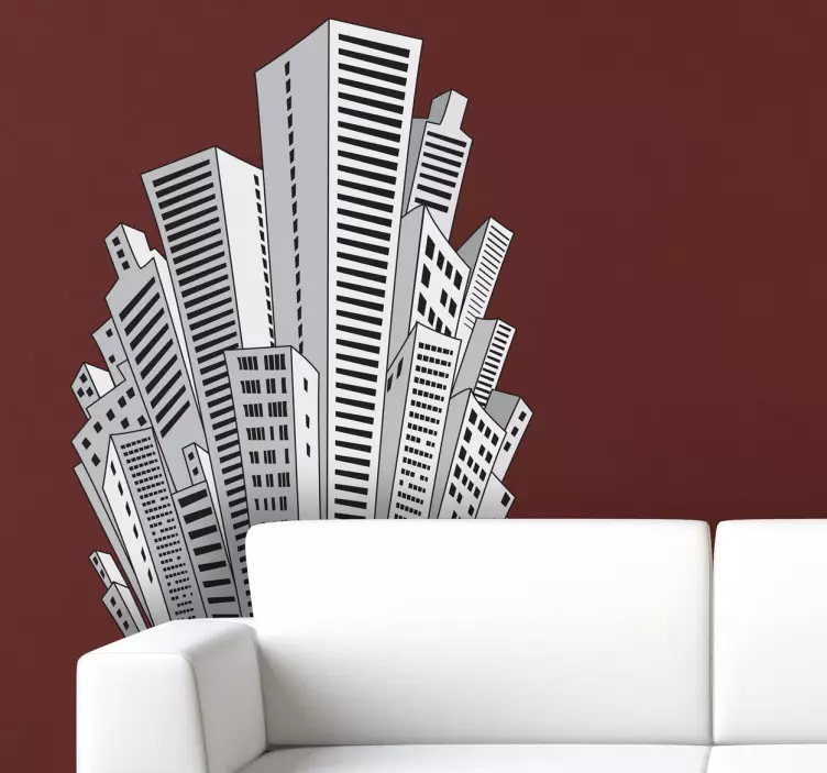 Ilustrații de zgârie-nori urbane - TenStickers