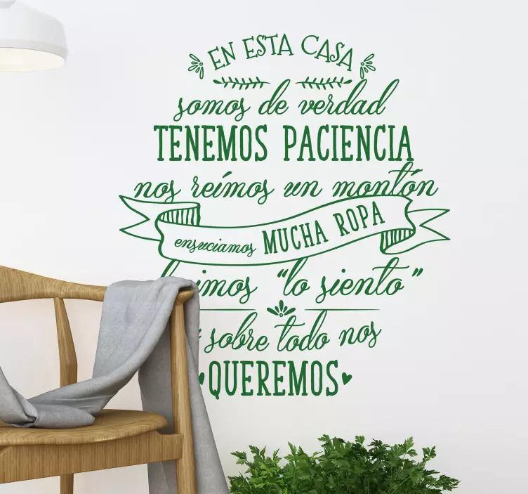 în această casă suntem acasă autocolant de perete text - TenStickers