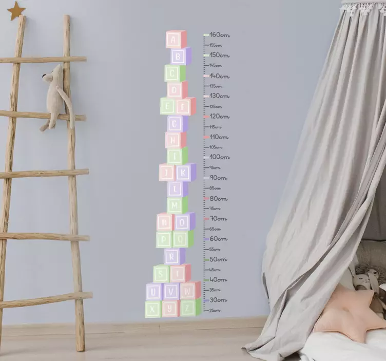 Dimensiune plăci perete cuburi de litere - TenStickers