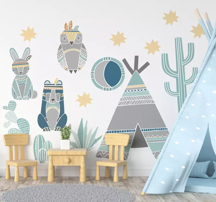 Indienii simboluri tradiționale de perete autocolant - TenStickers