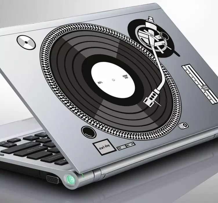 Laptop autocolant de o placă turnantă djs - TenStickers