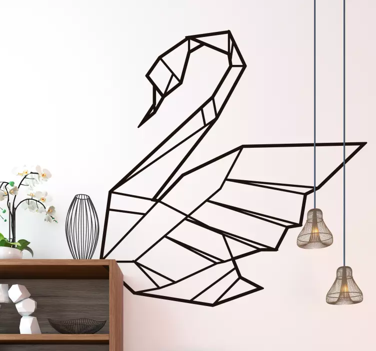 Lebădă origami decorațiuni de perete decor de perete - TenStickers