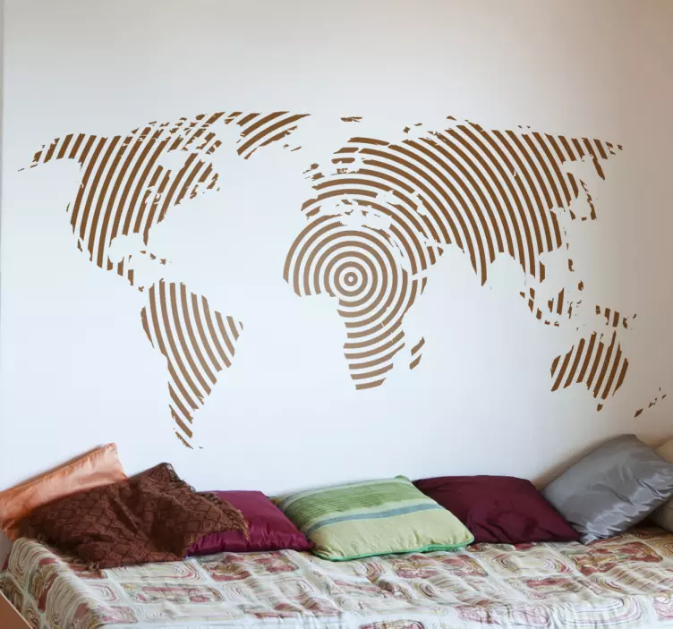 Linii circulare autocolant hartă - TenStickers