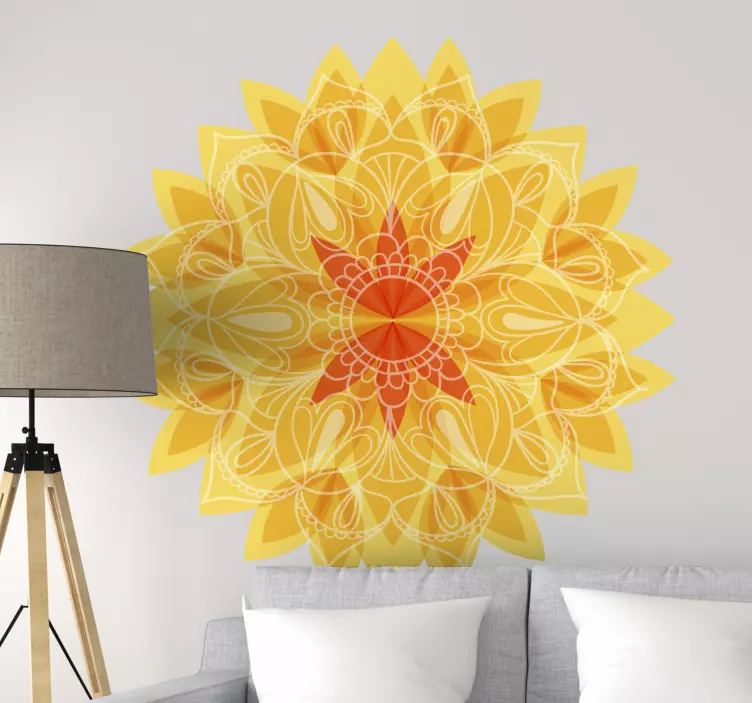 Lotus mandala de perete floral - TenStickers
