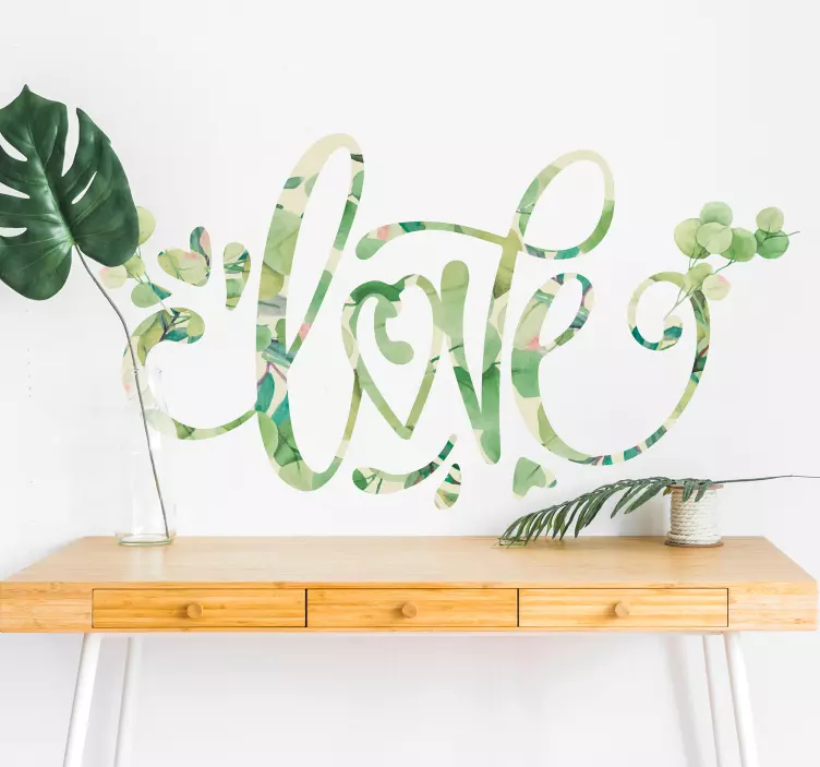 Dragoste eucalipto love sticker - TenStickers