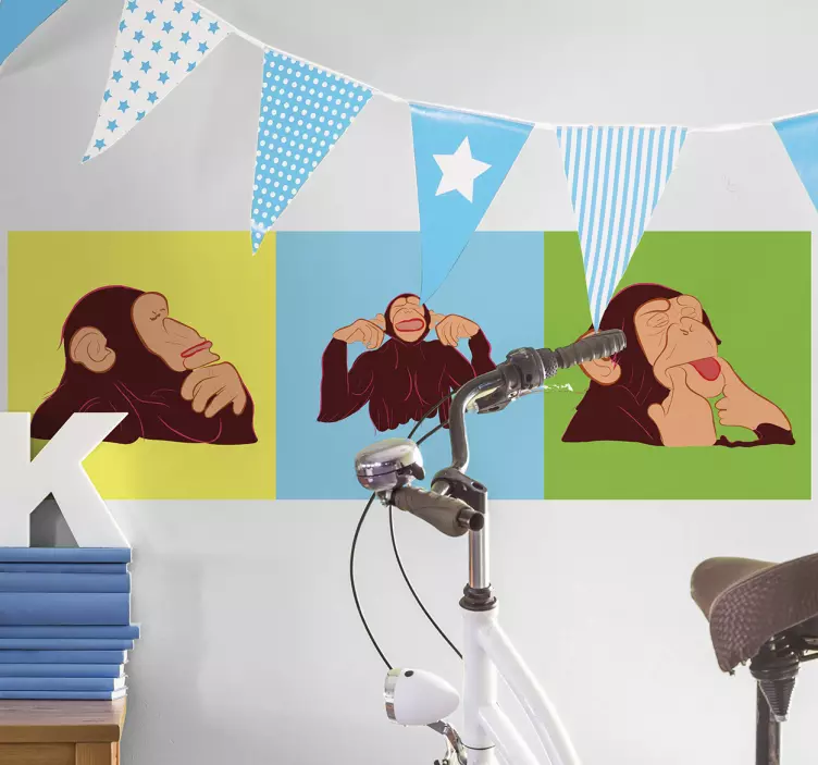 Maimuțe din junglă decal de animale sălbatice - TenStickers