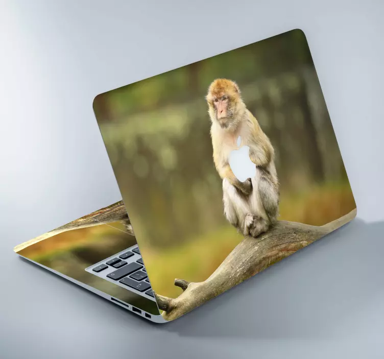 Autocolant pentru laptop cu animale sălbatice cu măr maimuță - TenStickers
