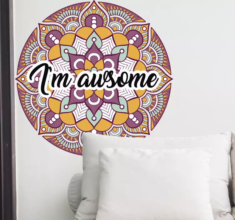 Mandala de pene sunt autocolant minunat floral - TenStickers