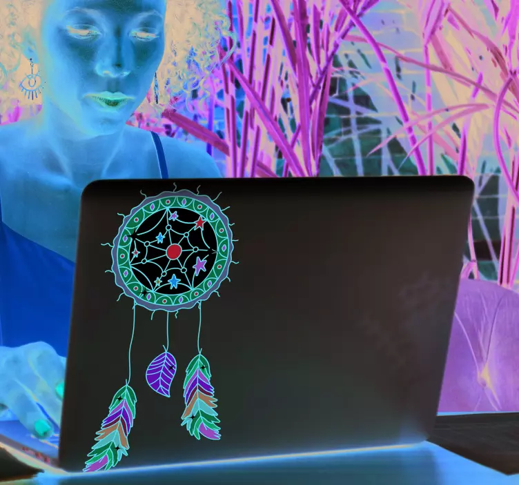 Sticker laptop mandala dream catcher - TenStickers