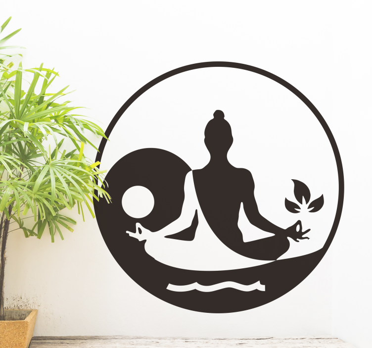Meditând decorarea pereților livingului din buddha - TenStickers