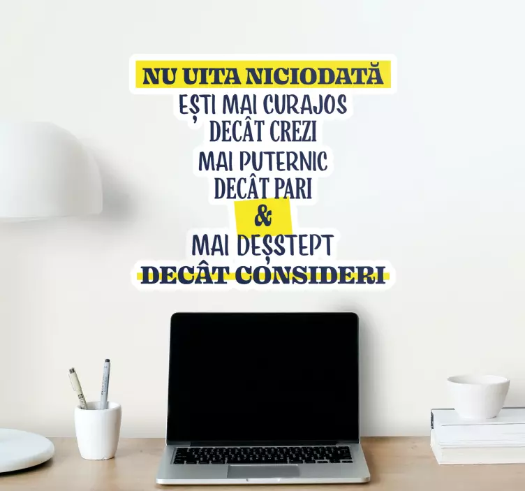 Mesaj motivațional ești cel mai bun autocolant - TenStickers