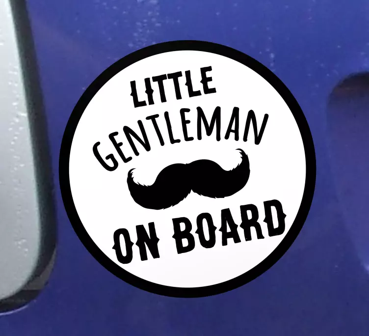 Micuț gentleman on board bebeluș la bord autocolant - TenStickers