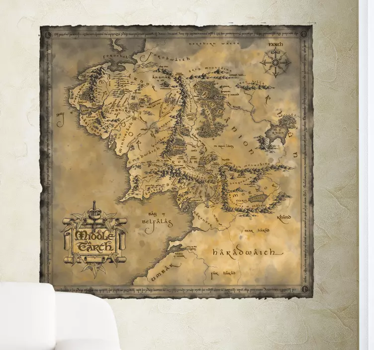 Autocolant de perete de pe harta de mijloc a cinematografiei - TenStickers