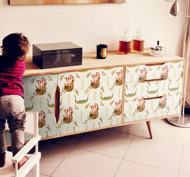 Autocolant model mobilier în stil nordic marin - TenStickers