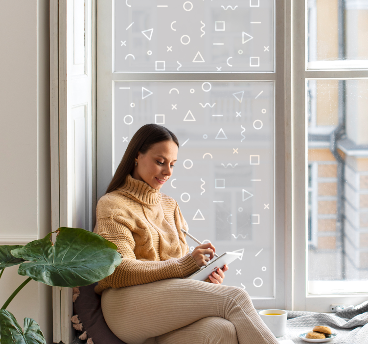 Model minimalist cu autocolant fereastră forme - TenStickers