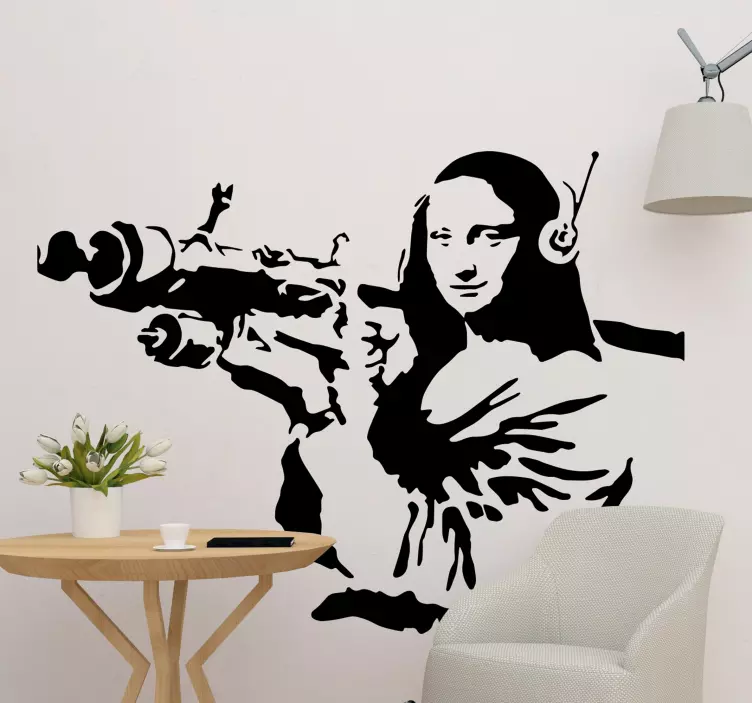 Mona lisa cu autocolant de artă de perete bazooka - TenStickers