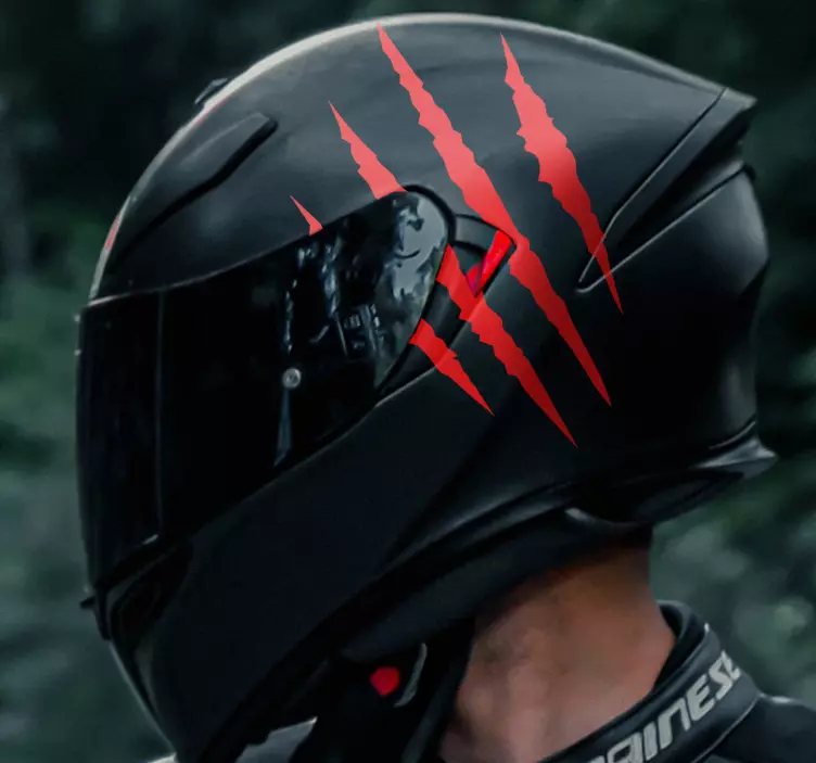 Autocolante motociclete cască de zgârietură monocromă - TenStickers