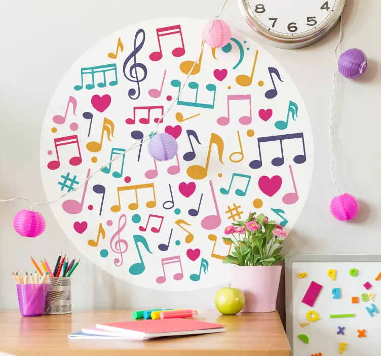 Note decorative muzicale autocolant de perete muzical - TenStickers