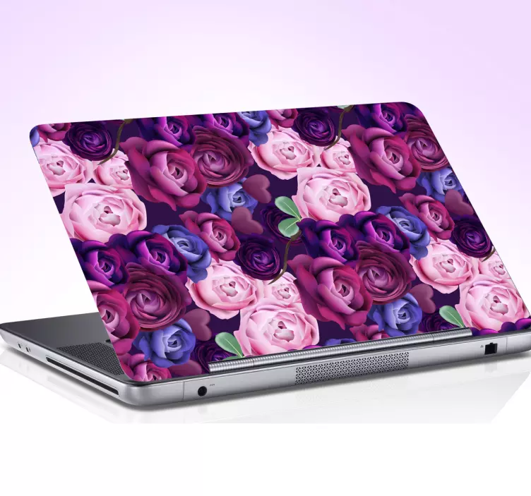 Notebook autocolant laptop flori violet - TenStickers