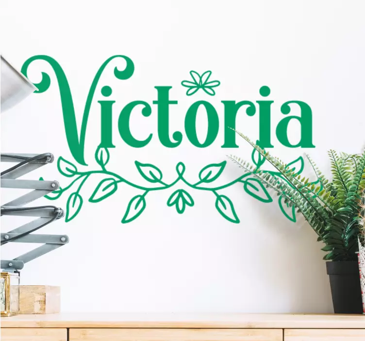 Nume cu frunza autocolant personalizat - TenStickers