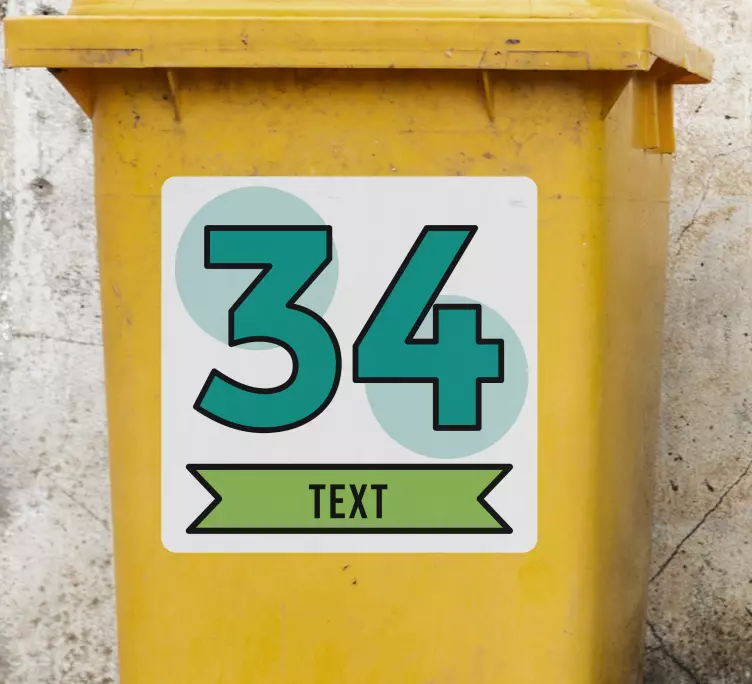 Numere colorate cu autocolant pentru container text - TenStickers
