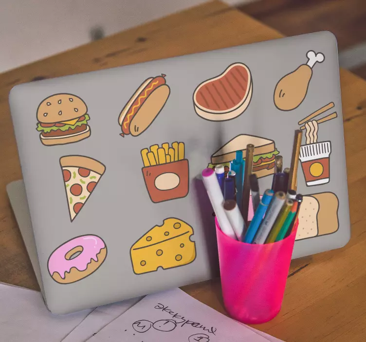 Pachet de autocolante alimentare cu piei pentru laptop - TenStickers