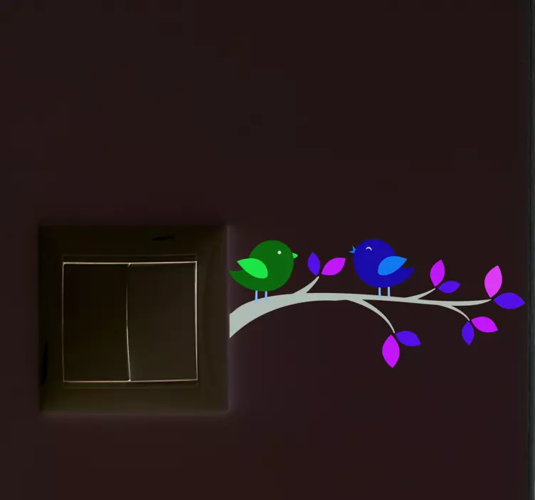 Păsări pe autocolantul întrerupătorului de lumină - TenStickers