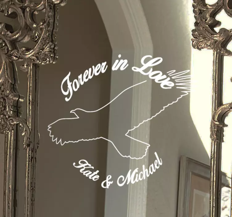 Pentru totdeauna în dragoste autocolant de nunta personalizabil - TenStickers