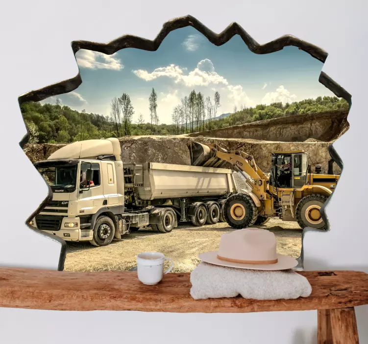 Perete spart cu autocolant 3d pentru încărcare camion - TenStickers