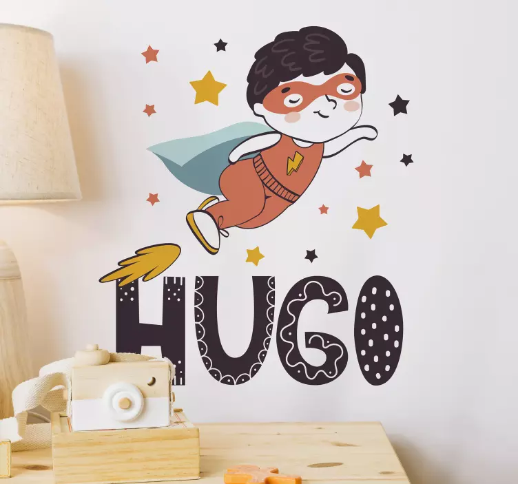 Autocolant personalizabil cu numele de supererou - TenStickers