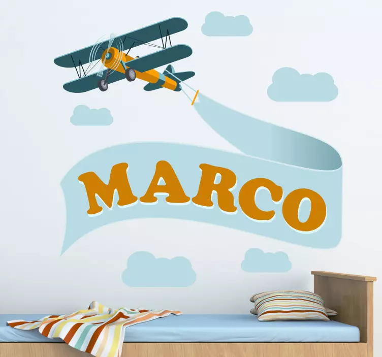 Personalizat autocolant biplane pentru copii - TenStickers
