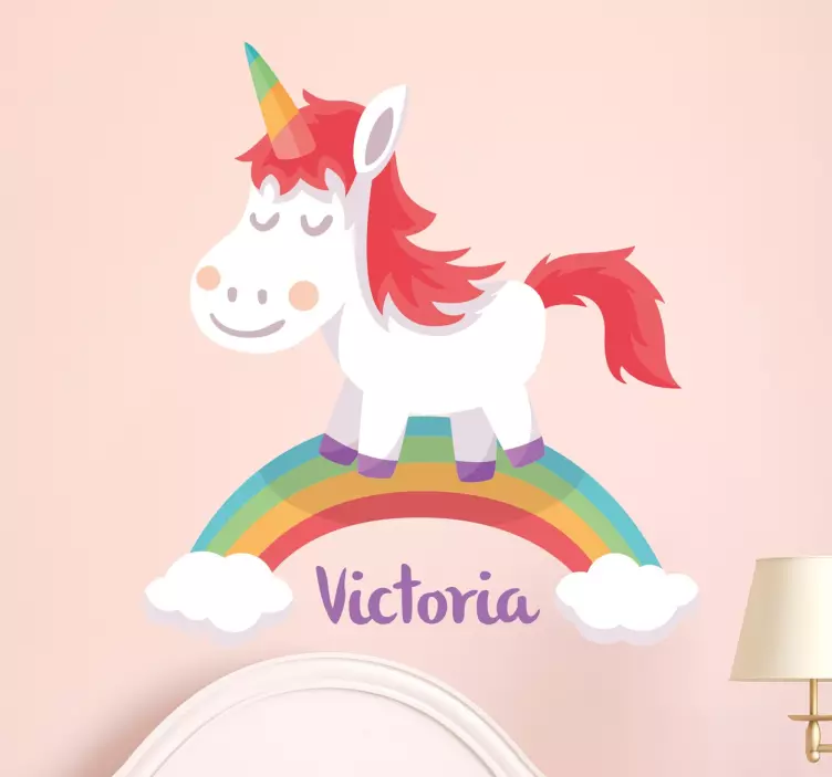 Personalizat sticker de perete unicorn - TenStickers