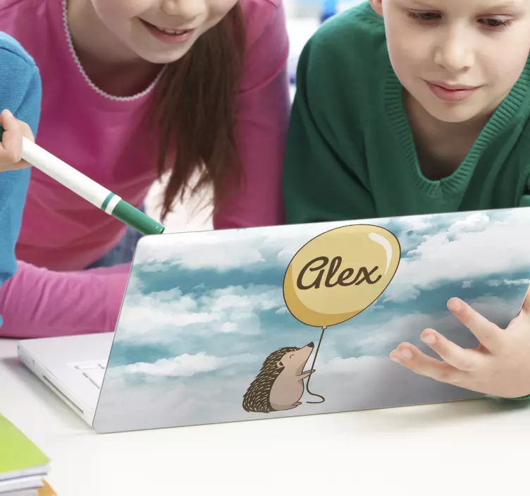 Personalizați porcupinul cu piele de laptop cu balon - TenStickers